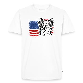 Chihuahua US Amérique Drapeau Chiens Chien Wilsigns - T-shirt Premium bio Homme - blanc - Devant - Nico (187cm)