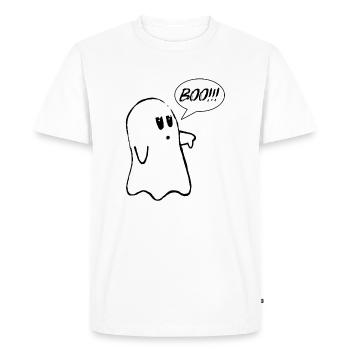 Booooo Fantôme Halloween - T-shirt Premium bio Homme - blanc - Devant - Nico (187cm)