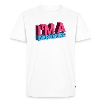 I am a Designer - Media Designer Statement - Men's Premium Organic T-Shirt - white - Front - Nico (187cm)