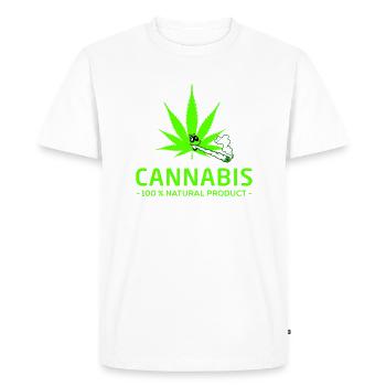 Le cannabis, produit 100% naturel - T-shirt Premium bio Homme - blanc - Devant - Nico (187cm)