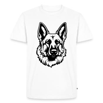 Tête de chien de berger allemand - T-shirt Premium bio Homme - blanc - Devant - Nico (187cm)