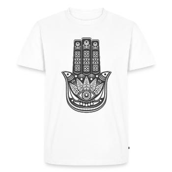La main de Fatma - T-shirt Premium bio Homme - blanc - Devant - Nico (187cm)
