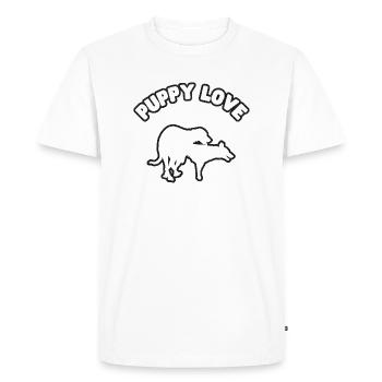 Chiot Amour Grunge Blanc - T-shirt Premium bio Homme - blanc - Devant - Nico (187cm)