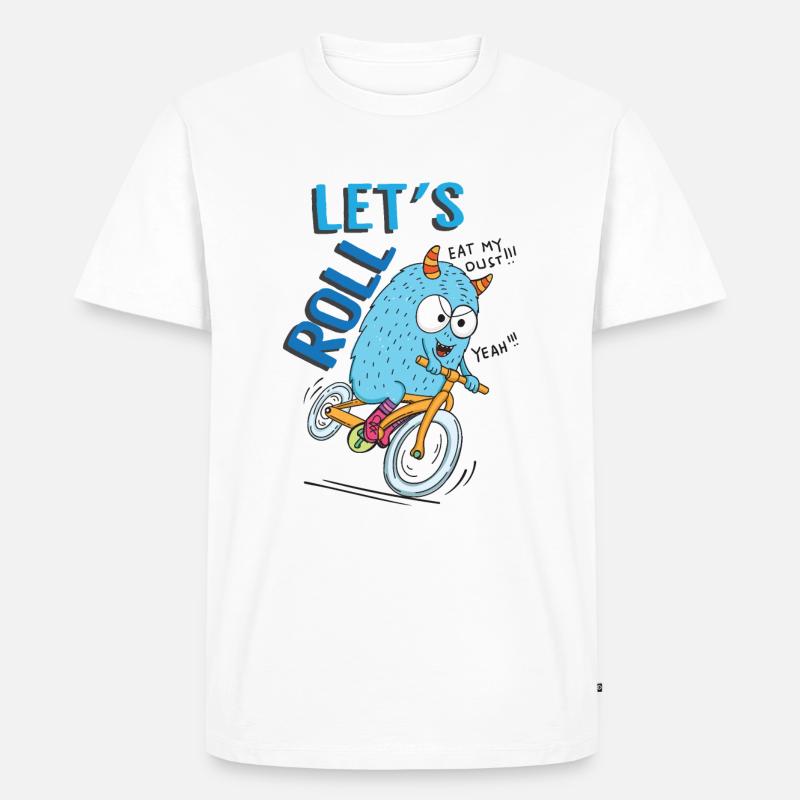 Radfahrer Monster - Männer Premium Bio T-Shirt - Weiß
