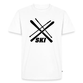 Ski, ski, skiing, après ski, freeski, freeskiing - Men's Premium Organic T-Shirt - white - Front - Nico (187cm)