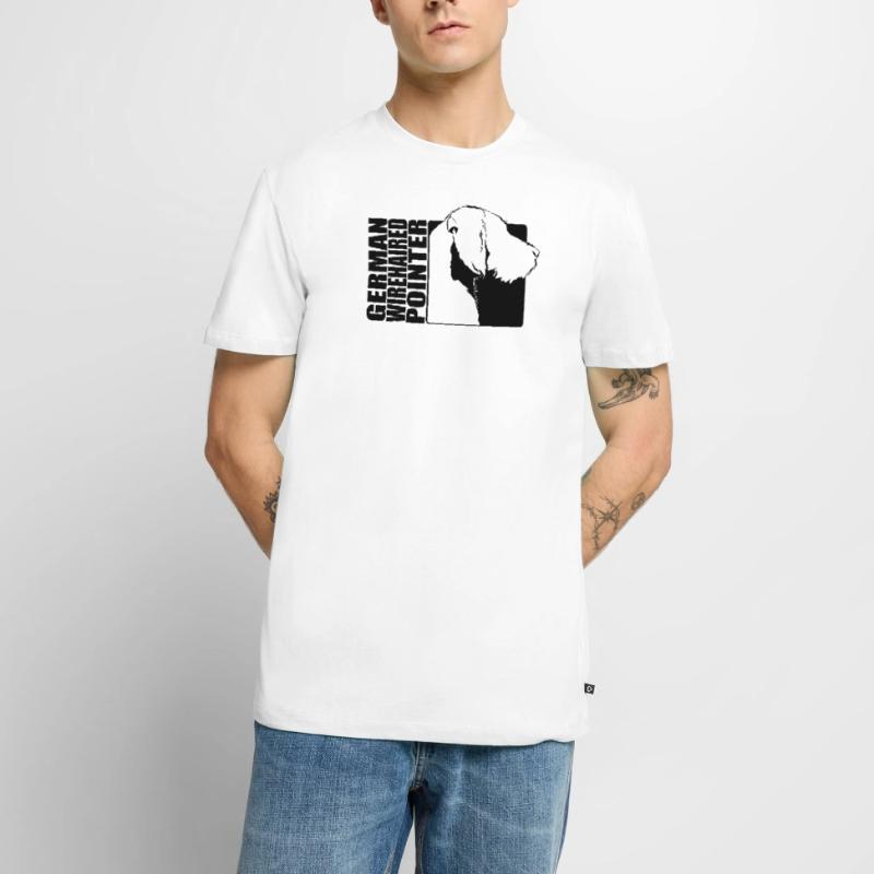 German Wirehaired Pointer Profile Jagdhund Wilsigns Men's Premium Organic T-Shirt