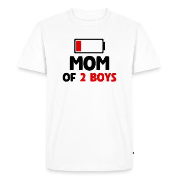 Maman de 2 garçons - T-shirt Premium bio Homme - blanc - Devant - Nico (187cm)