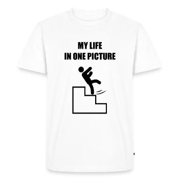 My Life, gift pechvogel pechvogel pessimist misfortune - Men's Premium Organic T-Shirt - white - Front - Nico (187cm)