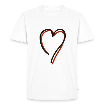 Cœur au cœur - T-shirt Premium bio Homme - blanc - Devant - Nico (187cm)