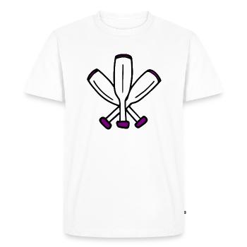 Jonglage - 3 massues croisées - T-shirt Premium bio Homme - blanc - Devant - Nico (187cm)