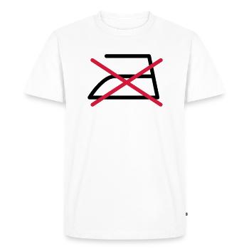 DO NOT IRON! - Men's Premium Organic T-Shirt - white - Front - Nico (187cm)