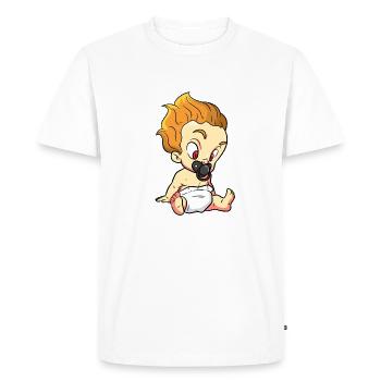 Garçon aux cheveux une flamme - T-shirt Premium bio Homme - blanc - Devant - Nico (187cm)