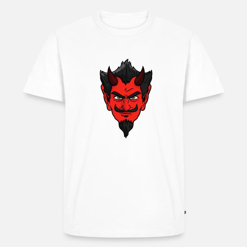 Devil Face - Männer Premium Bio T-Shirt - Weiß