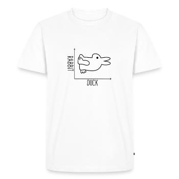 Ironie du graphique canard x lapin - T-shirt Premium bio Homme - blanc - Devant - Nico (187cm)