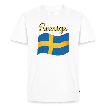 The flag of Sweden Sverige - Men's Premium Organic T-Shirt - white - Front - Nico (187cm)