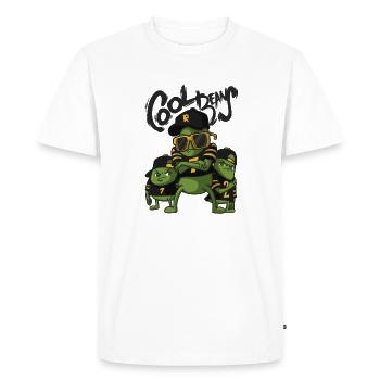 Cool Beans Rapper Crew Trio drôle - T-shirt Premium bio Homme - blanc - Devant - Nico (187cm)