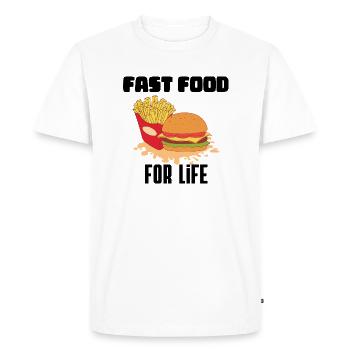 Fast food for life - T-shirt Premium bio Homme - blanc - Devant - Nico (187cm)