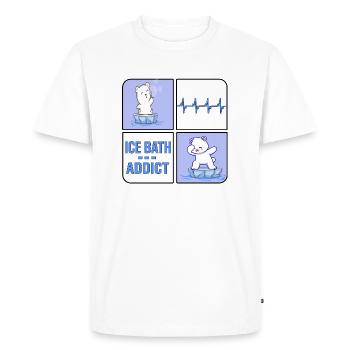 eisbader winterbader eisbär icebath addict - Men's Premium Organic T-Shirt - white - Front - Nico (187cm)