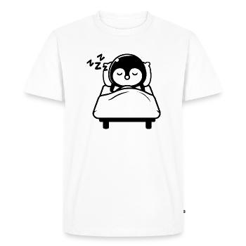 Official Penguin Sleep Shirt Sleeping in Bed - Men's Premium Organic T-Shirt - white - Front - Nico (187cm)