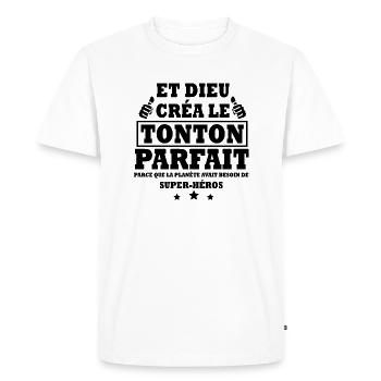 dieu créa le tonton parfait / cadeau tonton - T-shirt Premium bio Homme - blanc - Devant - Nico (187cm)