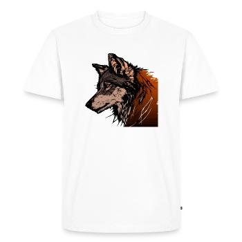 The Wolf - Men's Premium Organic T-Shirt - white - Front - Nico (187cm)