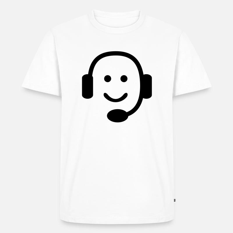 Headset - Männer Premium Bio T-Shirt - Weiß