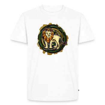 Lion avec arrière-plan - T-shirt Premium bio Homme - blanc - Devant - Nico (187cm)