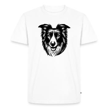Border Collie - T-shirt Premium bio Homme - blanc - Devant - Nico (187cm)