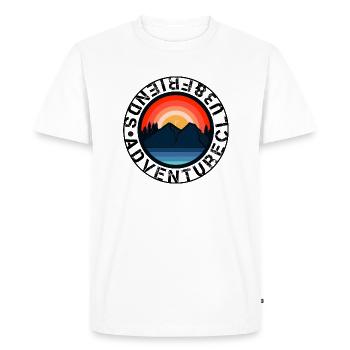 Adventure Club Friends - gemaakt door SIMPLE MOVEMENT - Mannen Premium Bio T-shirt - wit - Voor - Nico (187cm)