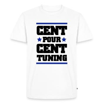 CENT POUR CENT TUNING - T-shirt Premium bio Homme - blanc - Devant - Nico (187cm)