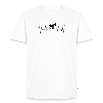 Silhouette d’âne à battement de cœur - T-shirt Premium bio Homme - blanc - Devant - Nico (187cm)