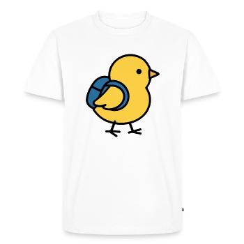 School Chick with Backpack – Funny Cartoon Chick - Men's Premium Organic T-Shirt - white - Front - Nico (187cm)
