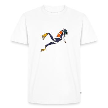 Les plongeurs - T-shirt Premium bio Homme - blanc - Devant - Nico (187cm)