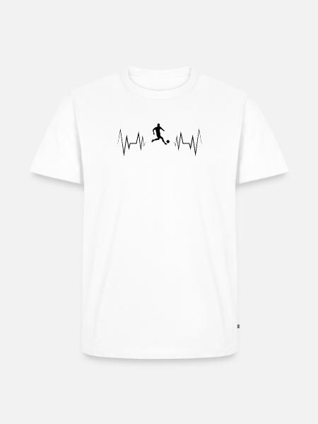 Heartbeat Soccer Silhouette - Men's Premium Organic T-Shirt - white