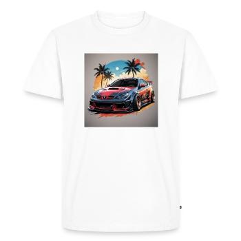 JDM Sportcar Tuning Ville Palmiers Dérive - T-shirt Premium bio Homme - blanc - Devant - Nico (187cm)