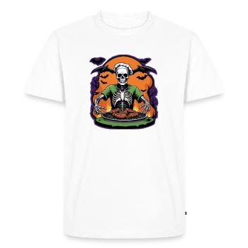 Halloween Grilling Grill Master Gift Skeleton - Men's Premium Organic T-Shirt - white - Front - Nico (187cm)