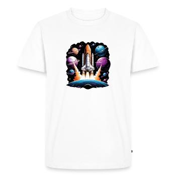 Rocket Astronaut Space Gift SpaceShuttle - Men's Premium Organic T-Shirt - white - Front - Nico (187cm)