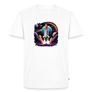 Rocket Astronaut Space Gift SpaceShuttle - Men's Premium Organic T-Shirt - white - Front - Nico (187cm)