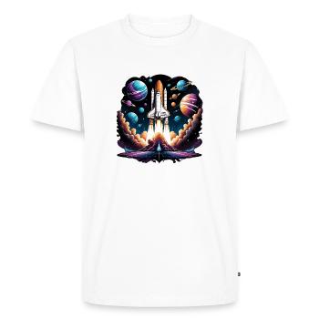 Rocket Astronaut Space Gift SpaceShuttle - Men's Premium Organic T-Shirt - white - Front - Nico (187cm)