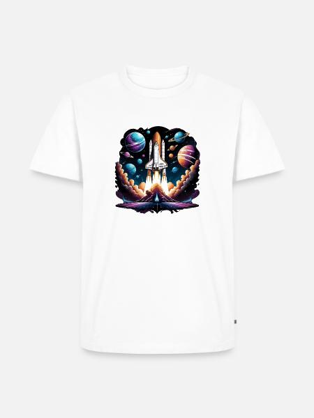 Rocket Astronaut Space Gift SpaceShuttle - Men's Premium Organic T-Shirt - white