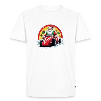 Père Noël Noël Cadeaux Voiture de Noël - T-shirt Premium bio Homme - blanc - Devant - Nico (187cm)