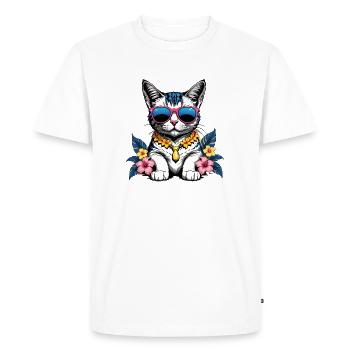 Cat Vacation Vacation Cat Vacation Hawaii Island Sea - Men's Premium Organic T-Shirt - white - Front - Nico (187cm)