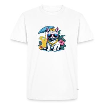 Cat Vacation Vacation Cat Vacation Hawaii Island Sea - Men's Premium Organic T-Shirt - white - Front - Nico (187cm)