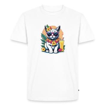 Cat Vacation Vacation Cat Vacation Hawaii Island Sea - Men's Premium Organic T-Shirt - white - Front - Nico (187cm)