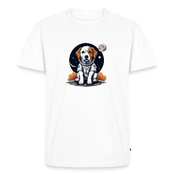 Dog Astronaut Dog Space Dog Love Gift - Men's Premium Organic T-Shirt - white - Front - Nico (187cm)