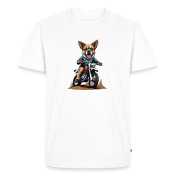 Motocross Vélo Chien Chien Cadeau Supermoto - T-shirt Premium bio Homme - blanc - Devant - Nico (187cm)