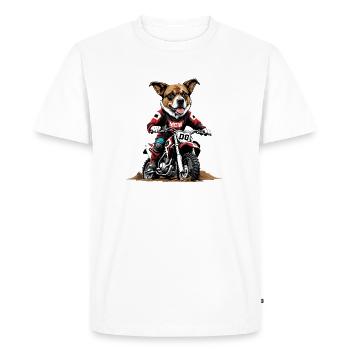 Motocross Vélo Chien Chien Cadeau Supermoto - T-shirt Premium bio Homme - blanc - Devant - Nico (187cm)