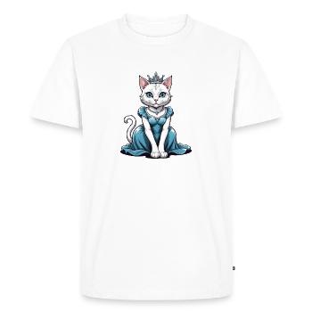 Chat Princesse Reine Chat Cadeau élégant - T-shirt Premium bio Homme - blanc - Devant - Nico (187cm)