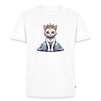 Chat Princesse Reine Chat Cadeau élégant - T-shirt Premium bio Homme - blanc - Devant - Nico (187cm)