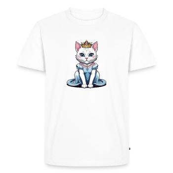 Chat Princesse Reine Chat Cadeau élégant - T-shirt Premium bio Homme - blanc - Devant - Nico (187cm)